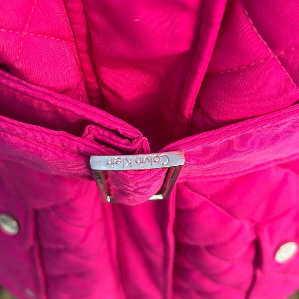CALVIN KLEIN Hot Pink Quilted Faux Fur Lined Coat - Women’s XL - Picture 5 of 11